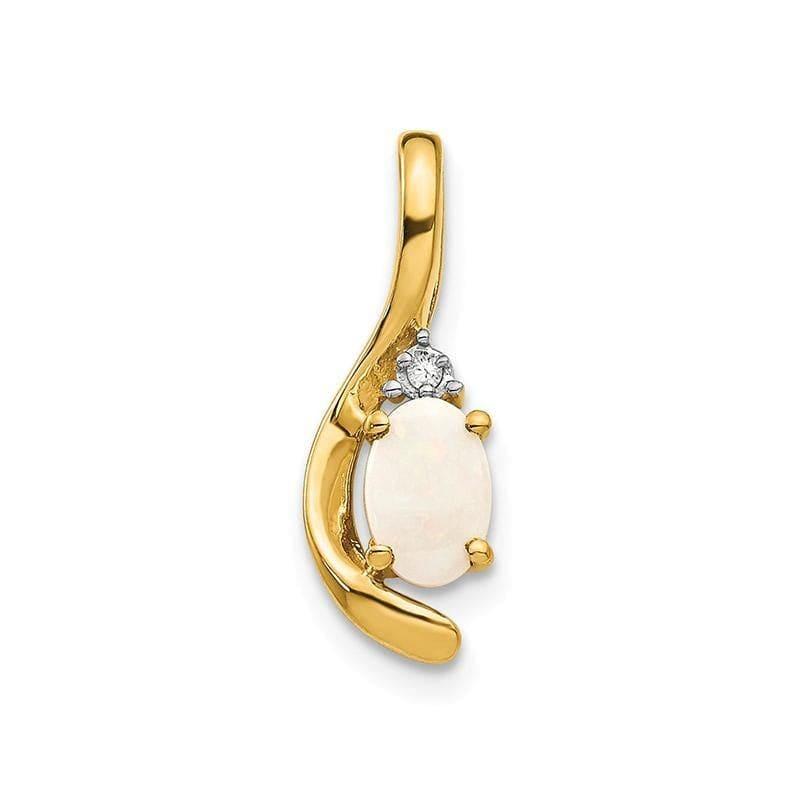 14K Diamond & Opal Pendant - Seattle Gold Grillz