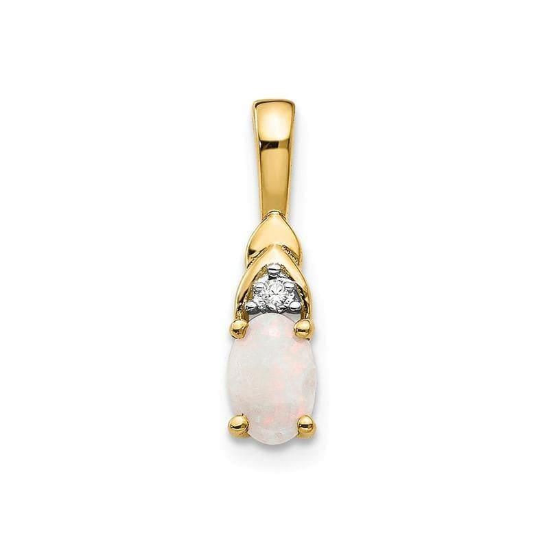 14K Diamond & Opal Pendant - Seattle Gold Grillz