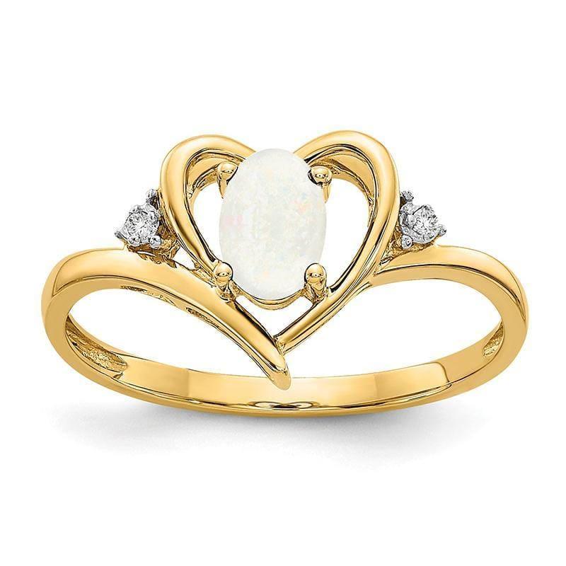 14K Diamond & Opal Ring - Seattle Gold Grillz