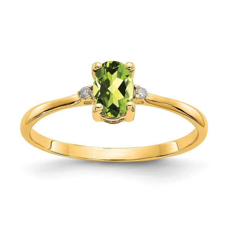 14k Diamond & Peridot Birthstone Ring - Seattle Gold Grillz