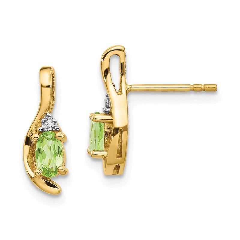 14K Diamond & Peridot Earrings - Seattle Gold Grillz