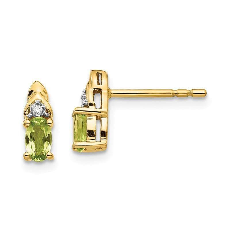 14K Diamond & Peridot Earrings - Seattle Gold Grillz