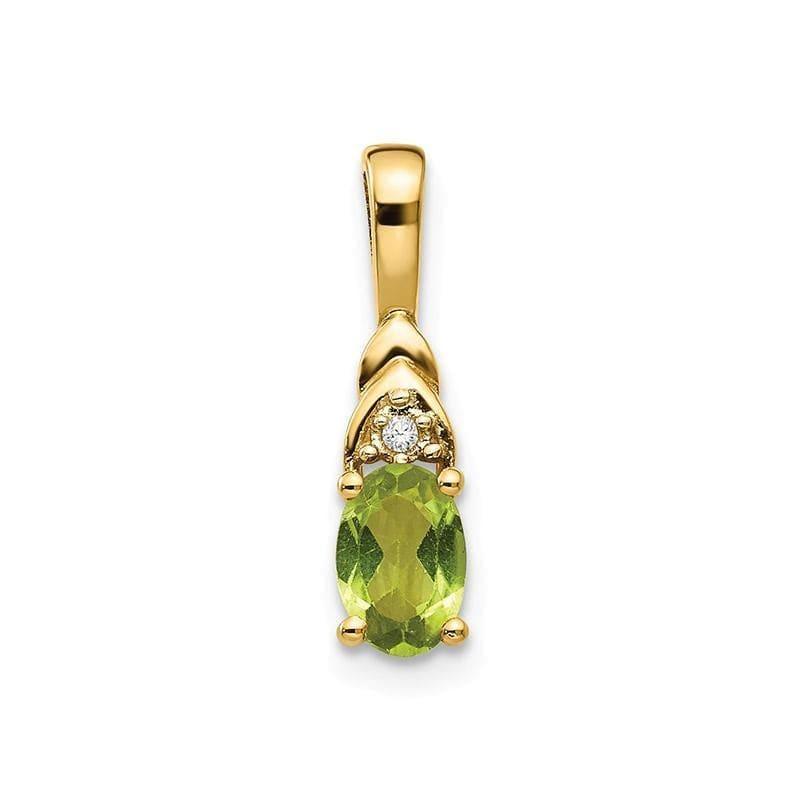 14K Diamond & Peridot Pendant - Seattle Gold Grillz