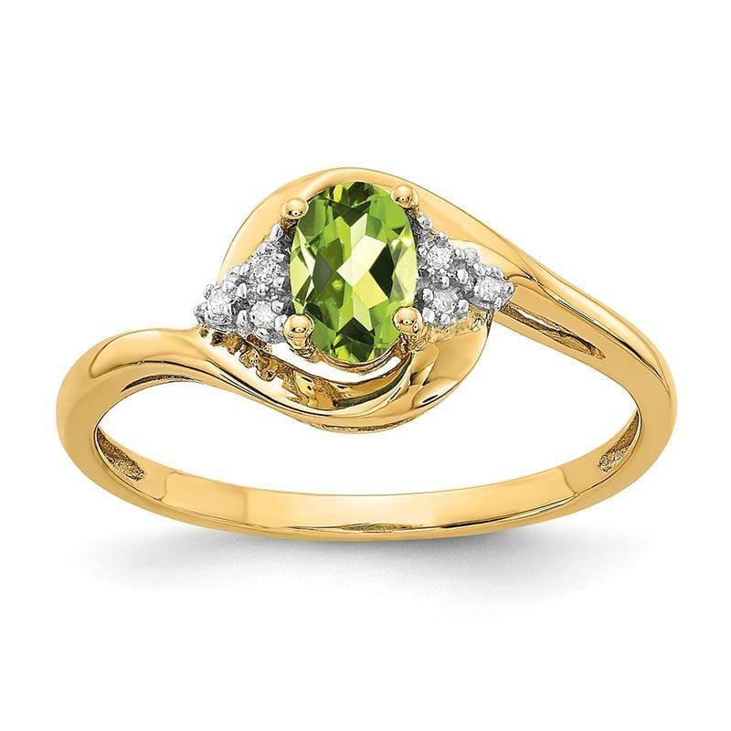 14K Diamond & Peridot Ring - Seattle Gold Grillz