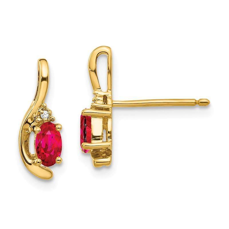 14K Diamond & Ruby Earrings - Seattle Gold Grillz