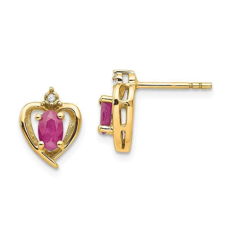 14K Diamond & Ruby Earrings - Seattle Gold Grillz