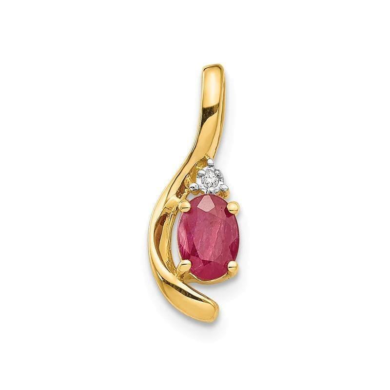 14K Diamond & Ruby Pendant - Seattle Gold Grillz