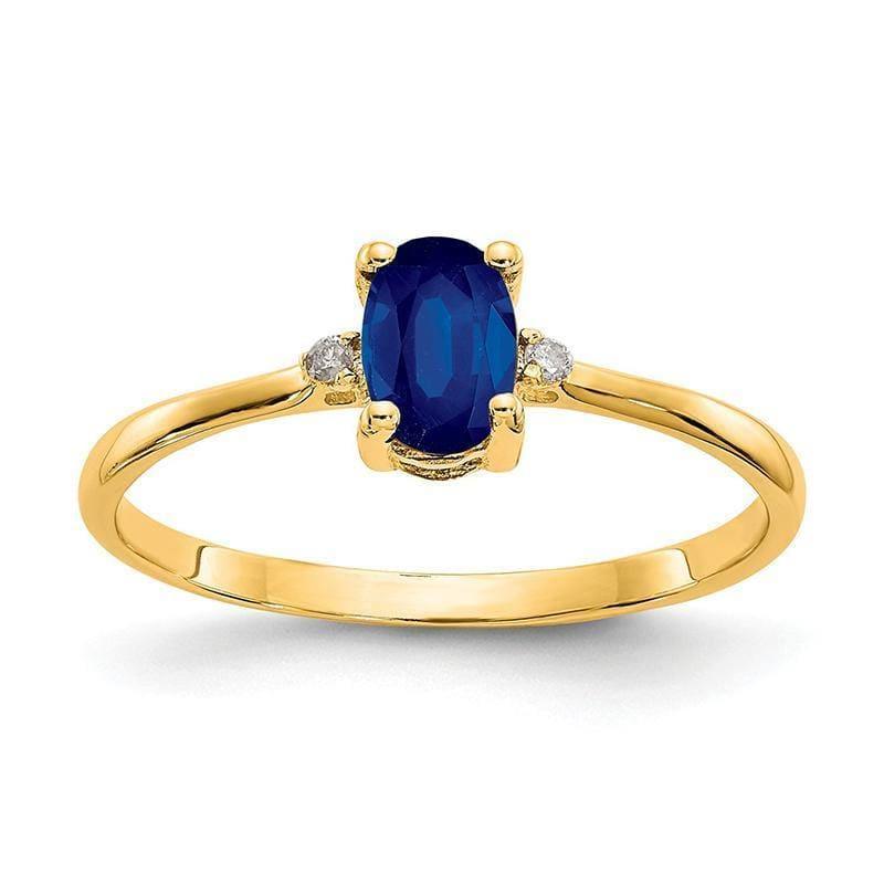 14k Diamond & Sapphire Birthstone Ring - Seattle Gold Grillz