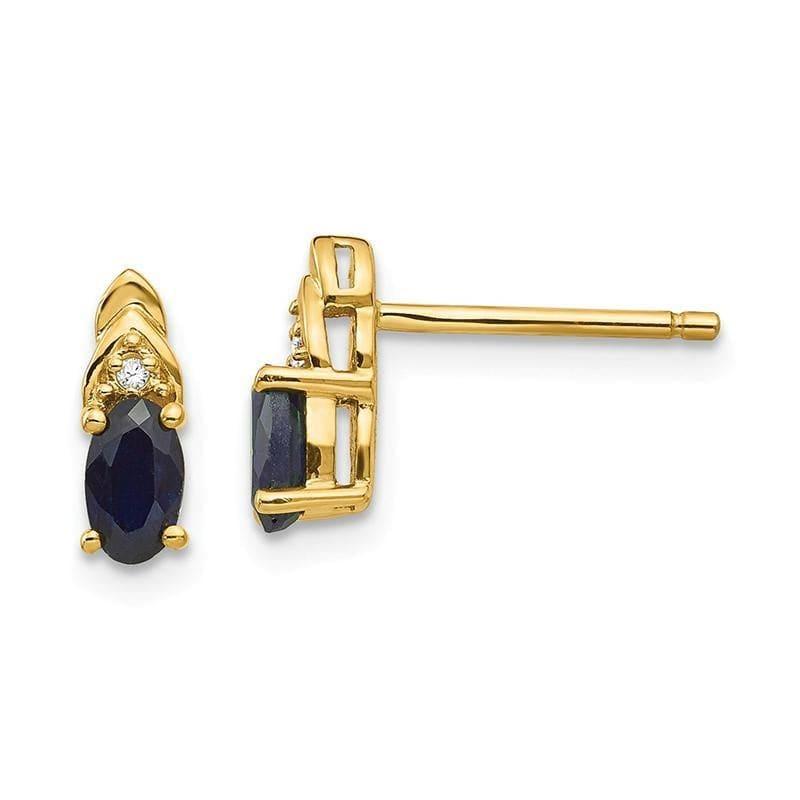 14K Diamond & Sapphire Earrings - Seattle Gold Grillz