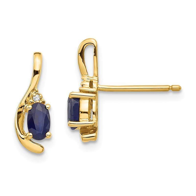 14K Diamond & Sapphire Earrings - Seattle Gold Grillz