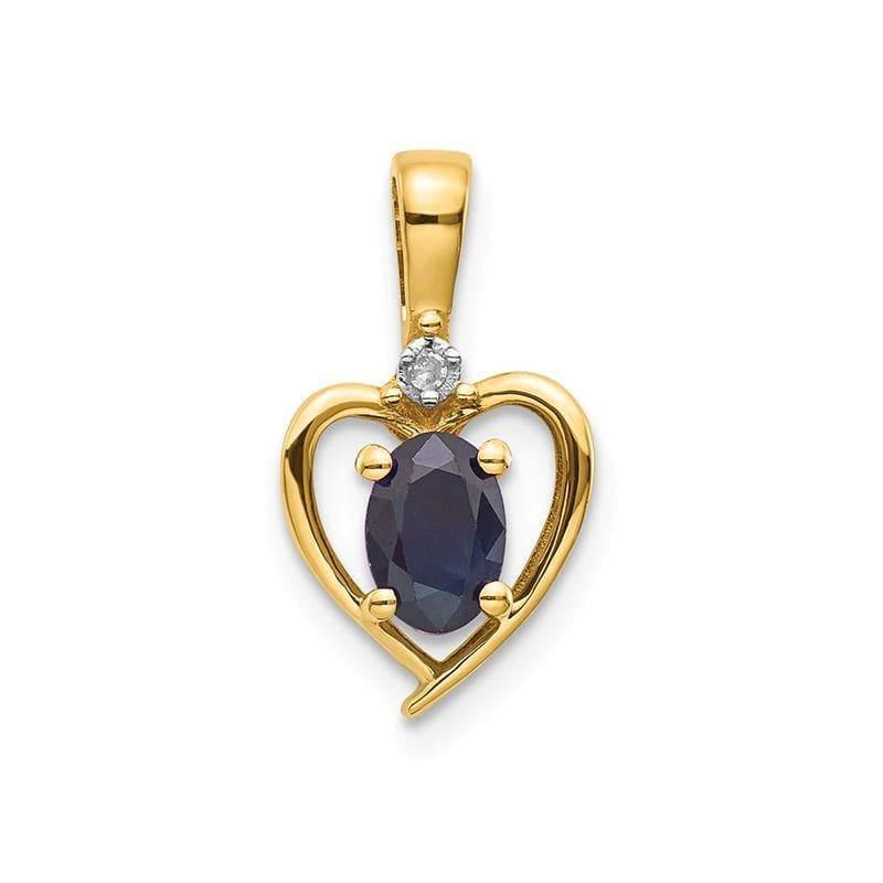 14K Diamond & Sapphire Pendant - Seattle Gold Grillz