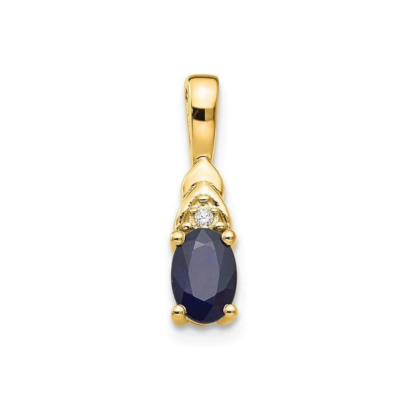 14K Diamond & Sapphire Pendant - Seattle Gold Grillz