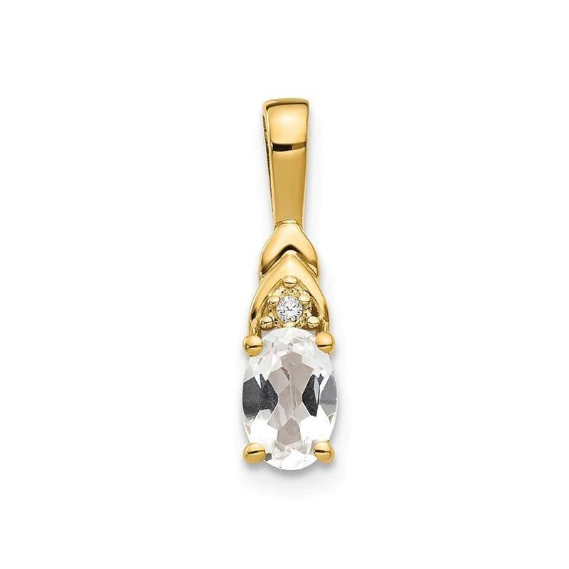 14K Diamond & White Topaz Pendant - Seattle Gold Grillz