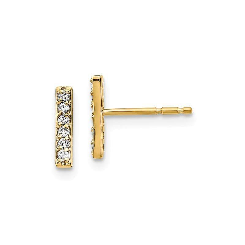 14k Diamond Bar Earrings - Seattle Gold Grillz
