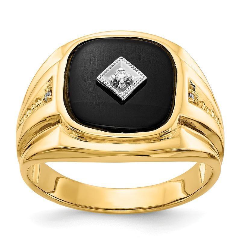 14k Diamond Black Onyx Ring - Seattle Gold Grillz