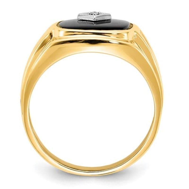 14k Diamond Black Onyx Ring - Seattle Gold Grillz