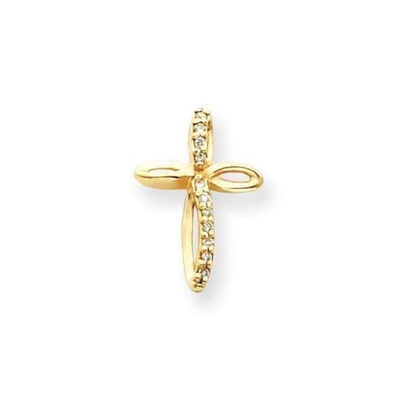 14k Diamond Channel Cross Pendant - Seattle Gold Grillz