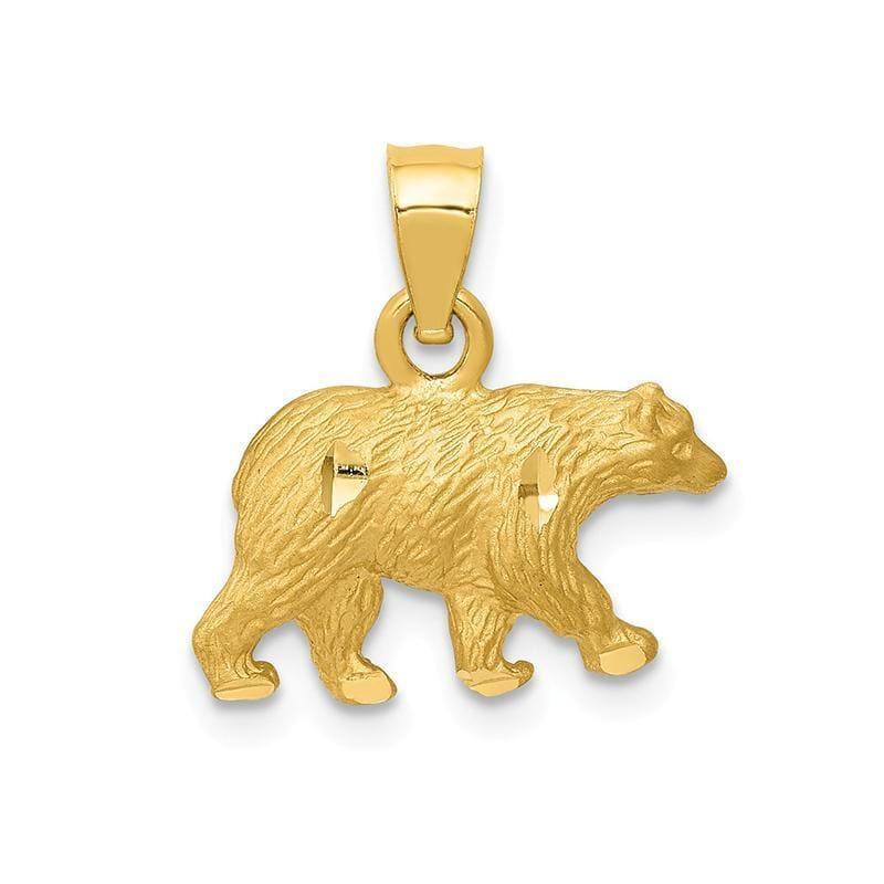 14K Diamond-cut Bear Pendant - Seattle Gold Grillz