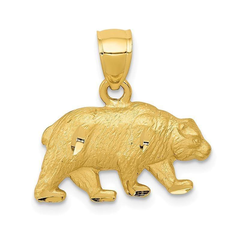 14K Diamond-cut Bear Pendant - Seattle Gold Grillz