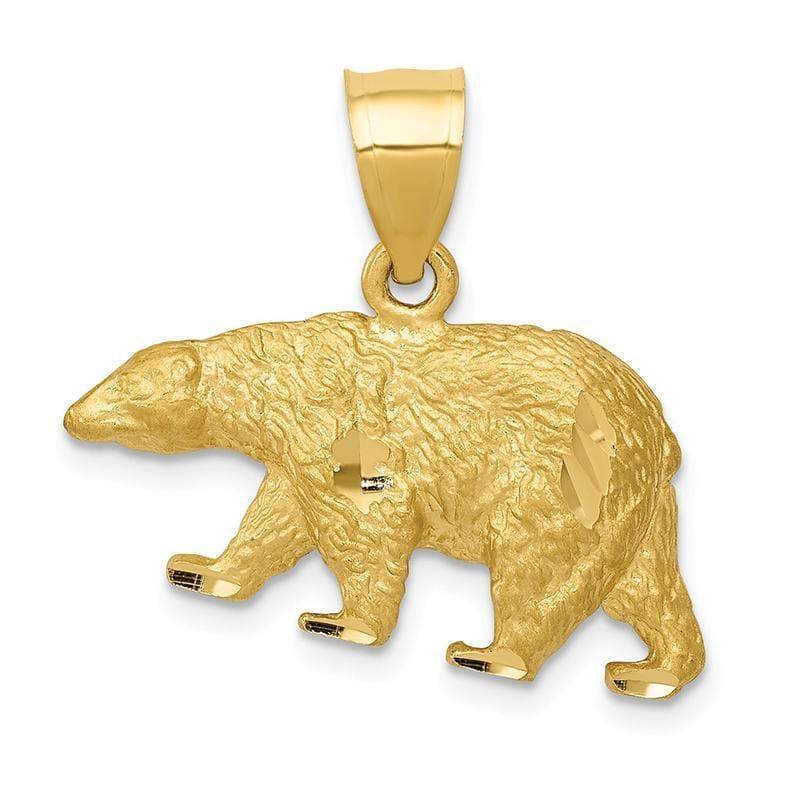 14K Diamond-cut Bear Pendant - Seattle Gold Grillz