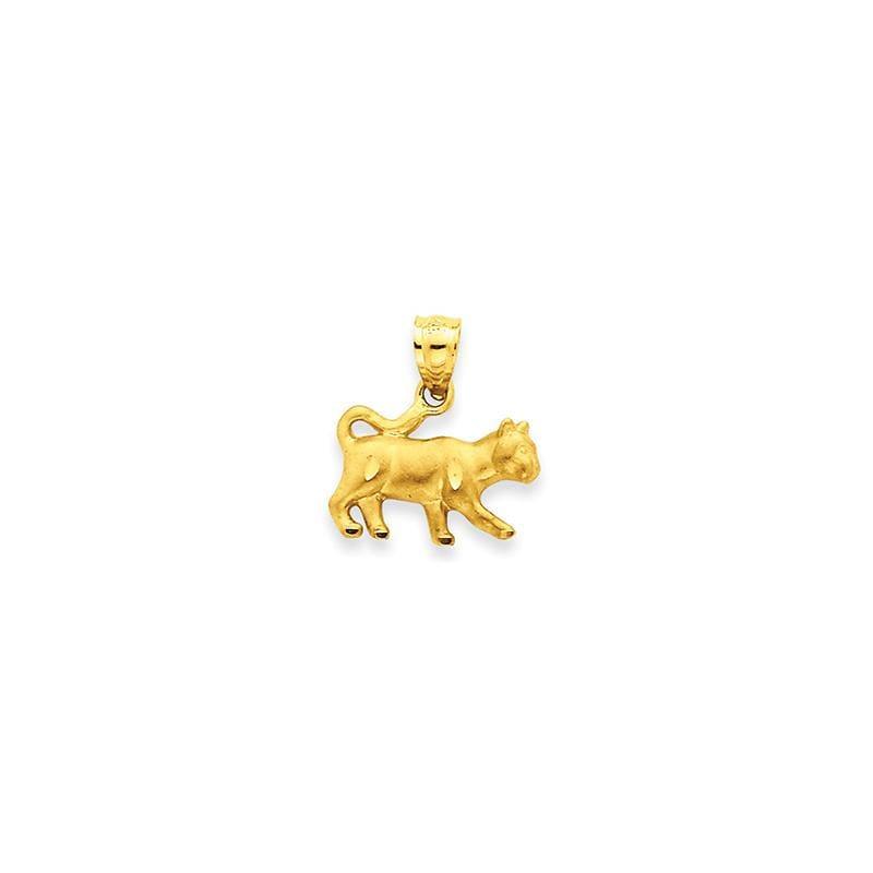 14K Diamond-cut Cat Pendant - Seattle Gold Grillz