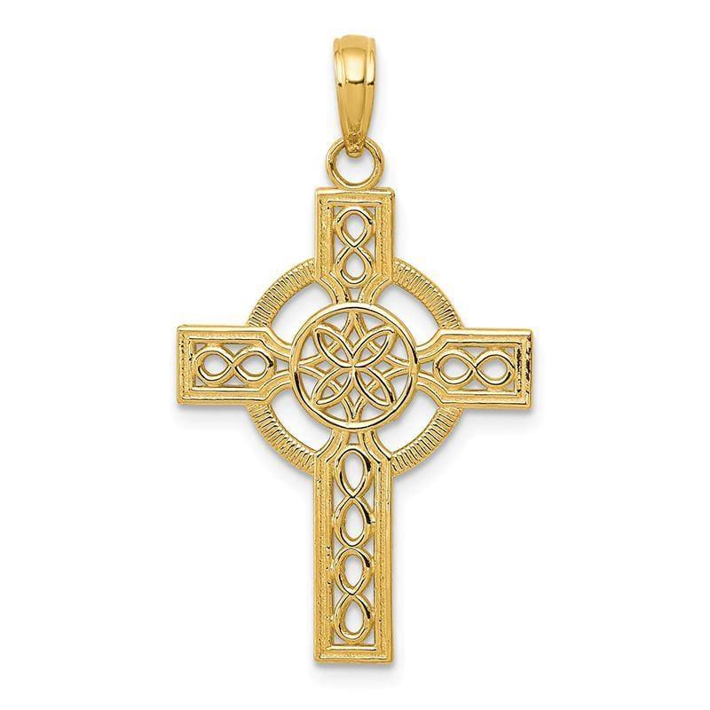 14k Diamond-cut Celtic Cross Pendant - Seattle Gold Grillz