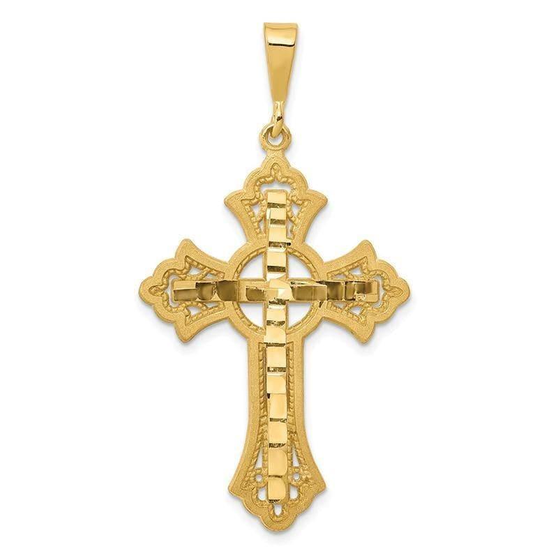 14k Diamond-cut Celtic Cross Pendant. Weight: 2.46, Length: 48, Width: 25 - Seattle Gold Grillz