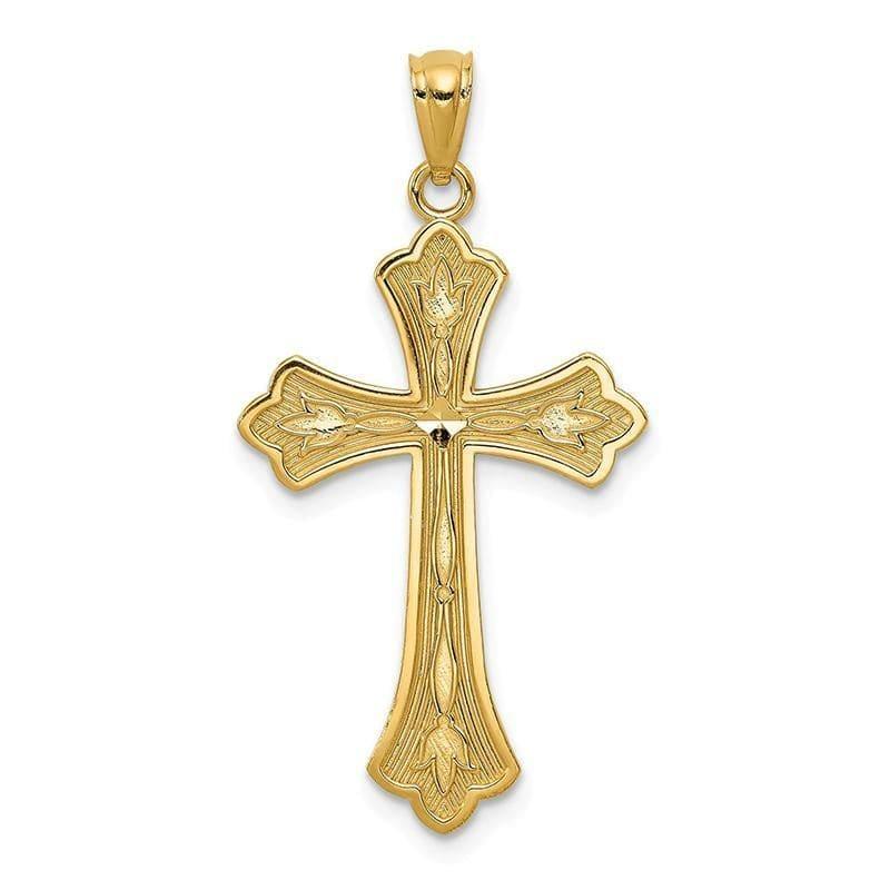 14k Diamond-cut Cross Pendant. Weight: 1.27, Length: 34, Width: 18 - Seattle Gold Grillz