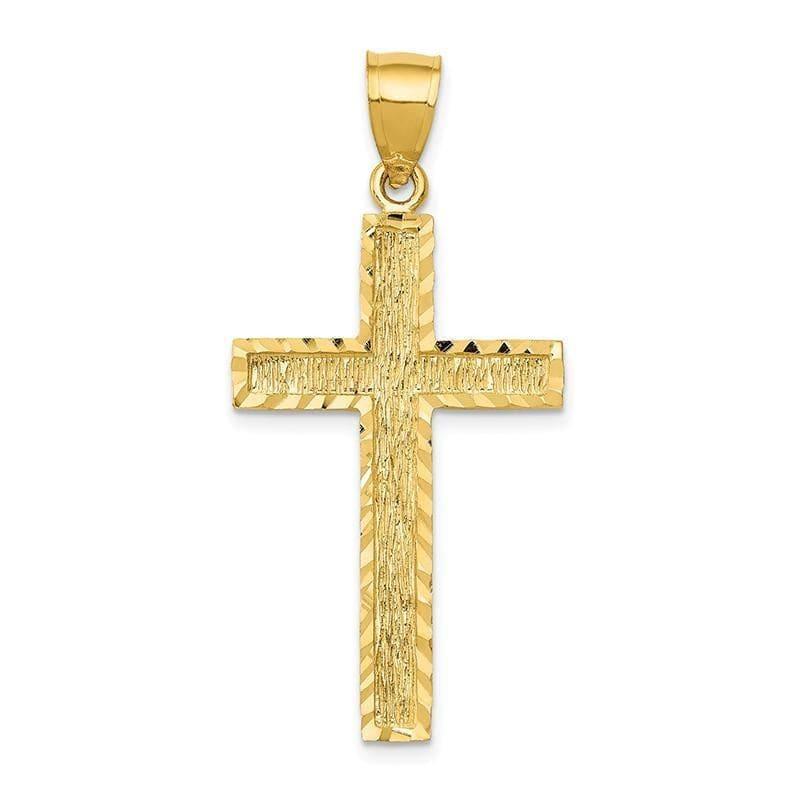 14K Diamond-cut Cross Pendant. Weight: 2.08, Length: 41, Width: 20 - Seattle Gold Grillz