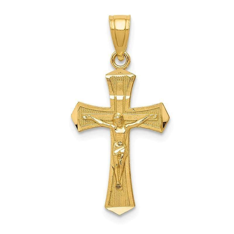 14k Diamond-cut Crucifix Pendant - Seattle Gold Grillz