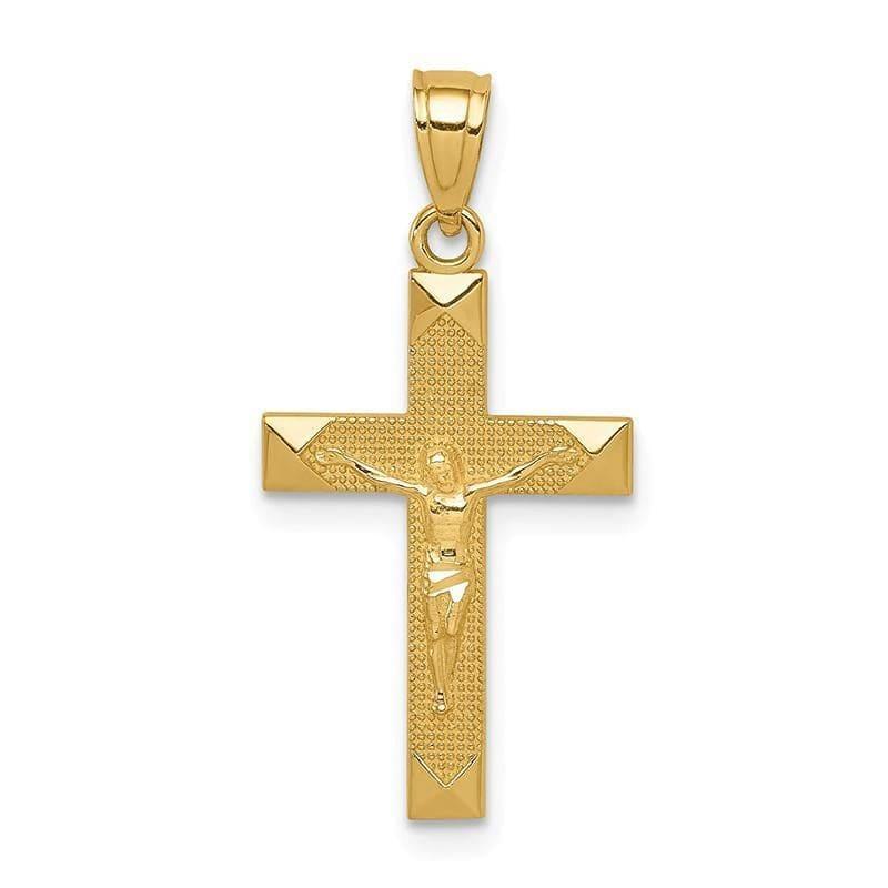 14k Diamond-cut Crucifix Pendant. Weight: 0.68, Length: 27, Width: 14 - Seattle Gold Grillz