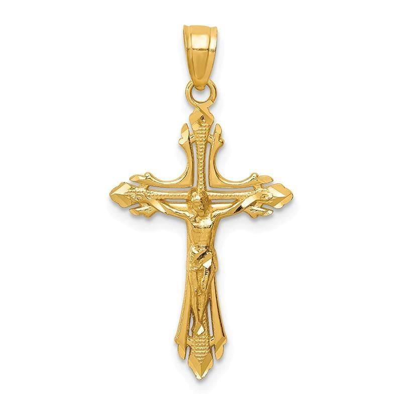 14k Diamond-cut Crucifix Pendant. Weight: 0.92, Length: 32, Width: 16 - Seattle Gold Grillz