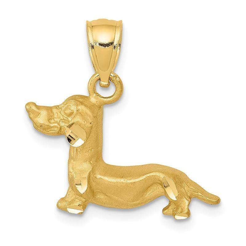 14K Diamond-cut Dachshund Pendant - Seattle Gold Grillz