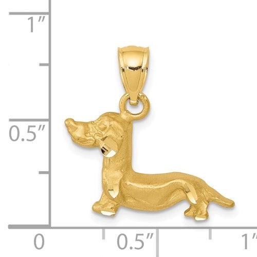 14K Diamond-cut Dachshund Pendant - Seattle Gold Grillz