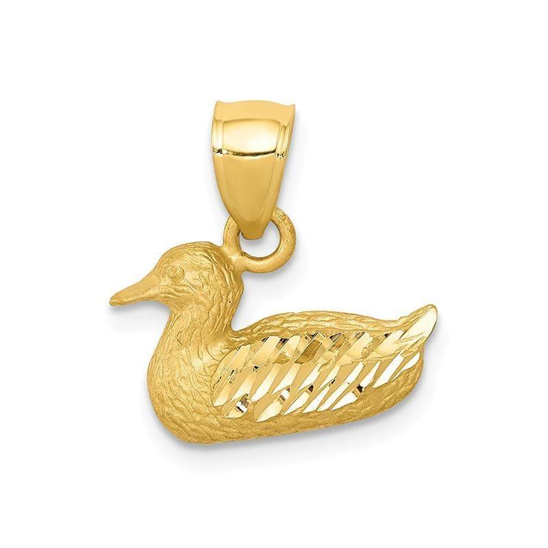 14K Diamond-cut Duck Pendant - Seattle Gold Grillz