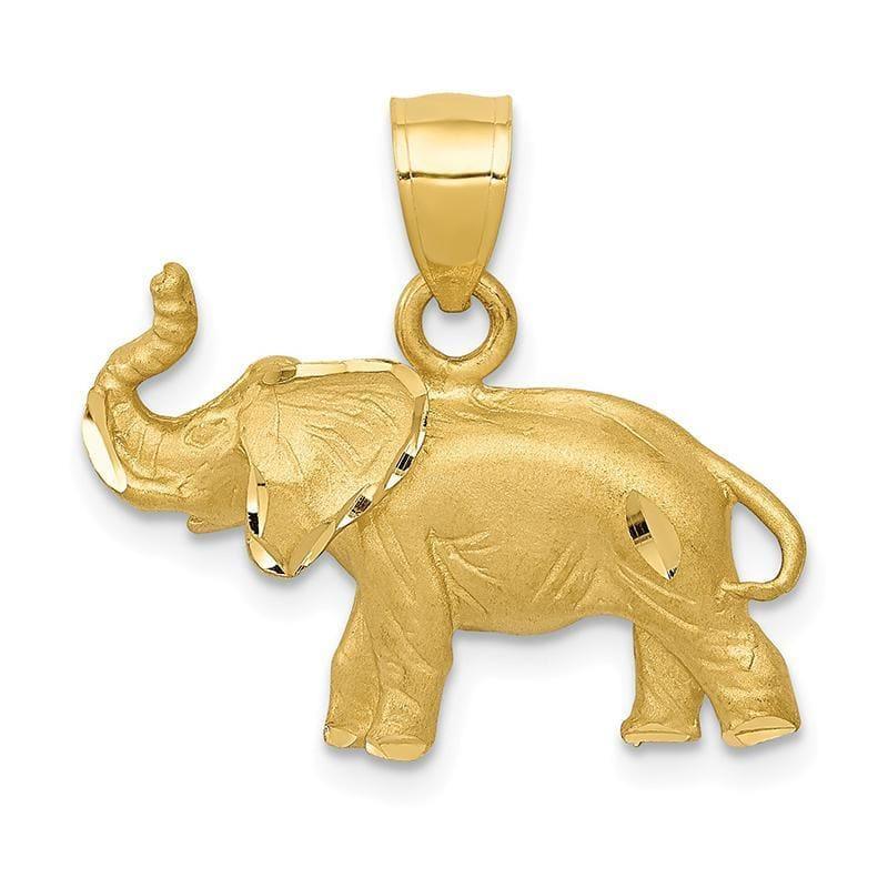 14K Diamond-cut Elephant Pendant - Seattle Gold Grillz