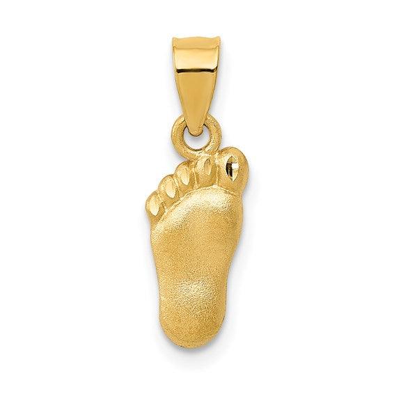 14k Diamond-cut Foot Charm - Seattle Gold Grillz