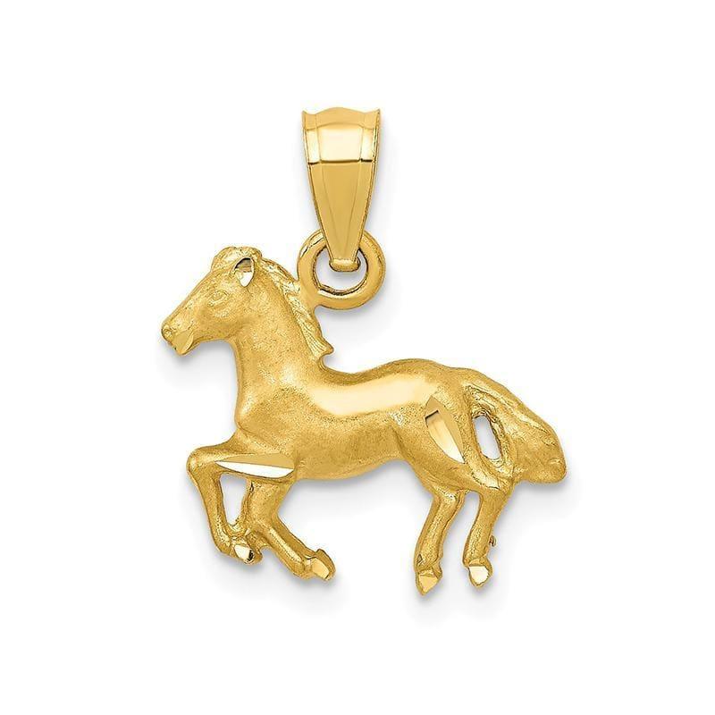 14K Diamond-cut Horse Pendant - Seattle Gold Grillz