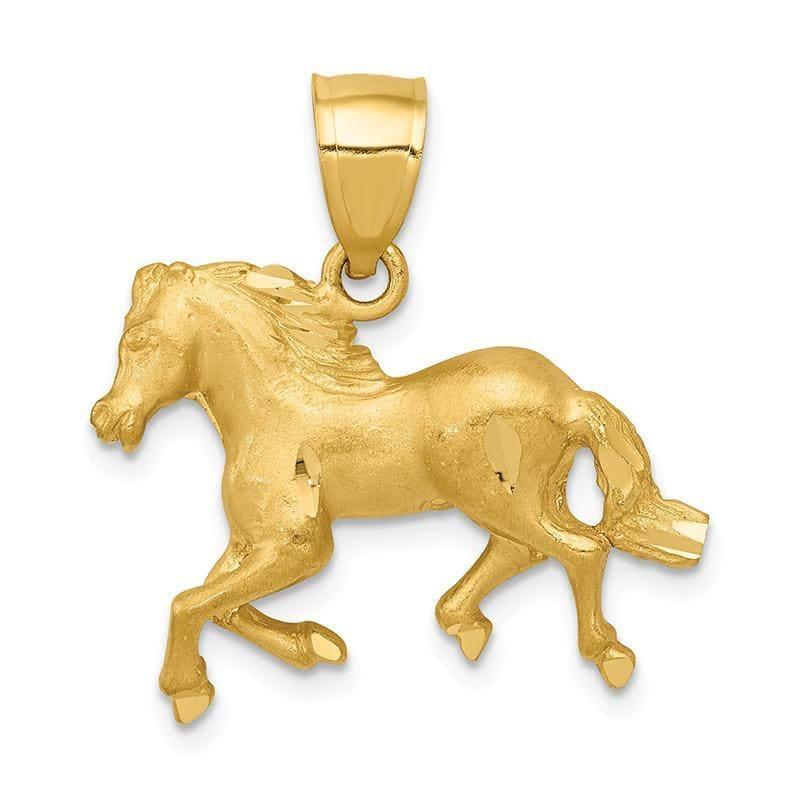 14K Diamond-cut Horse Pendant - Seattle Gold Grillz