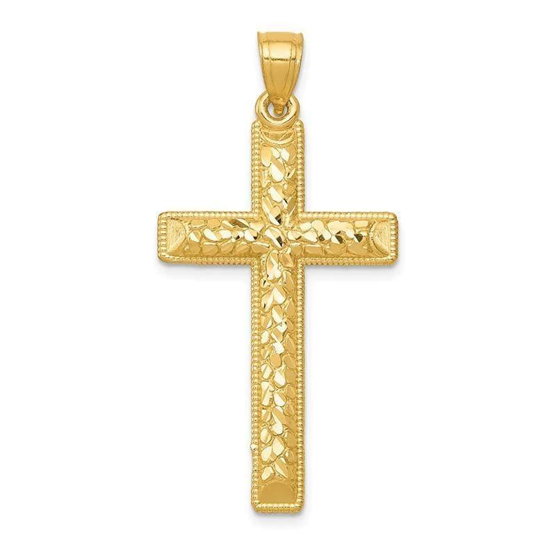 14k Diamond-cut Latin Cross Pendant - Seattle Gold Grillz