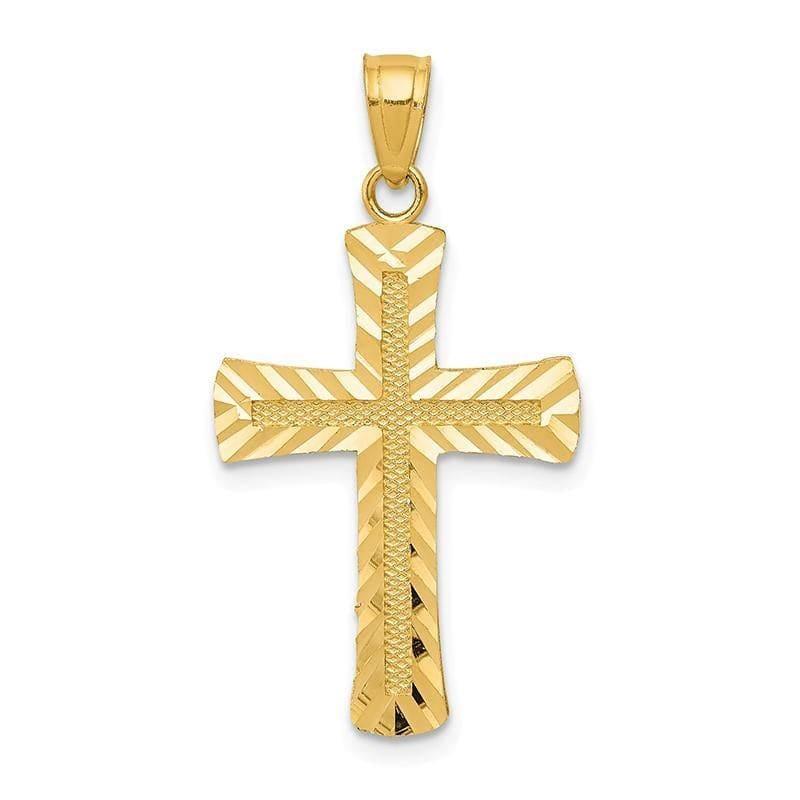 14k Diamond-cut Latin Cross Pendant - Seattle Gold Grillz