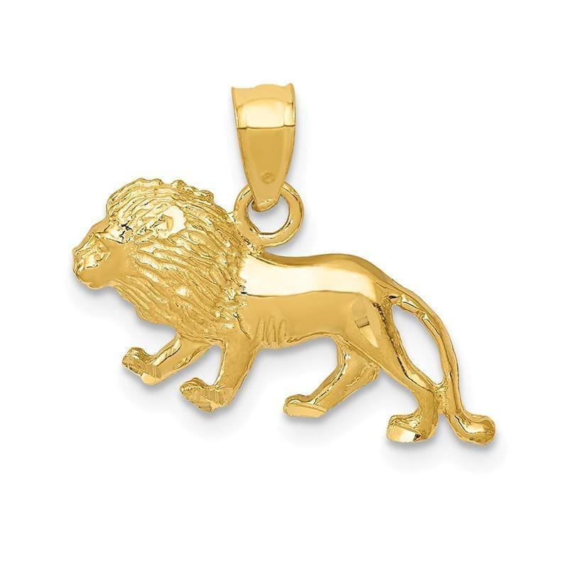 14K Diamond-cut Lion Pendant - Seattle Gold Grillz
