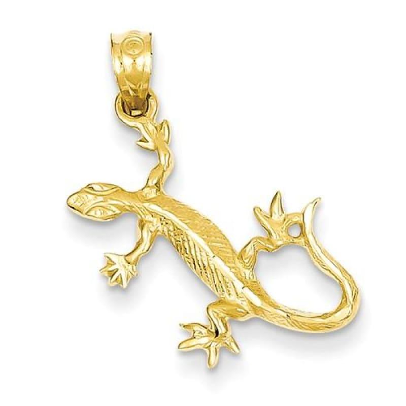 14k Diamond-Cut Lizard Pendant - Seattle Gold Grillz