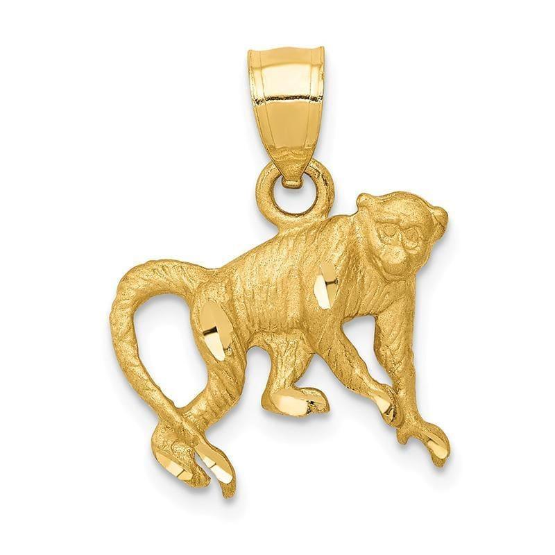 14K Diamond-cut Monkey Pendant - Seattle Gold Grillz