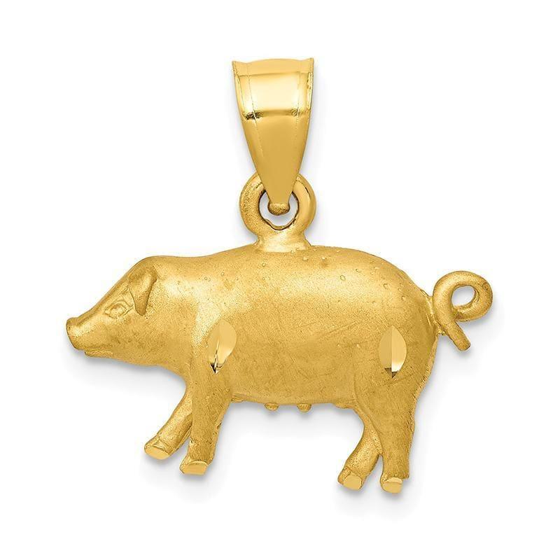 14K Diamond-cut Pig Pendant - Seattle Gold Grillz