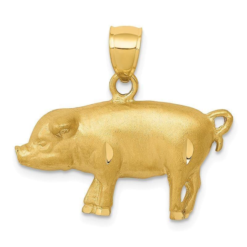 14K Diamond-cut Pig Pendant - Seattle Gold Grillz