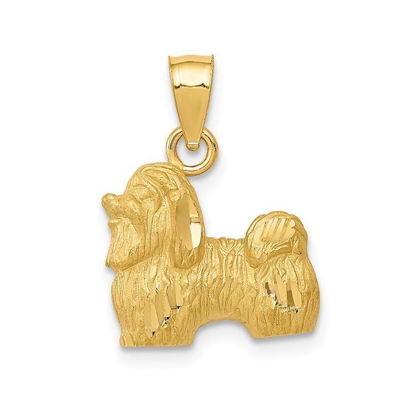 14K Diamond-cut Shih Tzu Pendant - Seattle Gold Grillz