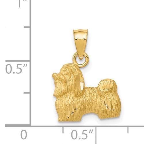 14K Diamond-cut Shih Tzu Pendant - Seattle Gold Grillz