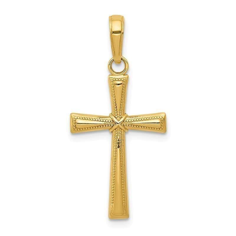 14K Diamond-cut X Cross Pendant. Weight: 0.71, Length: 27, Width: 14 - Seattle Gold Grillz