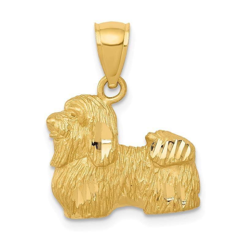 14K Diamond Dust Shih Tzu Pendant - Seattle Gold Grillz